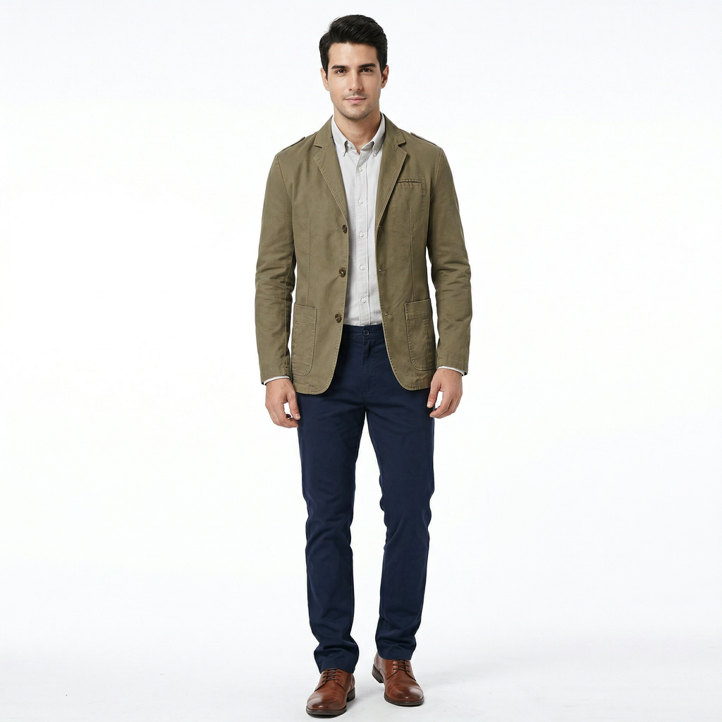 Men's Button Front Blazer Jacket