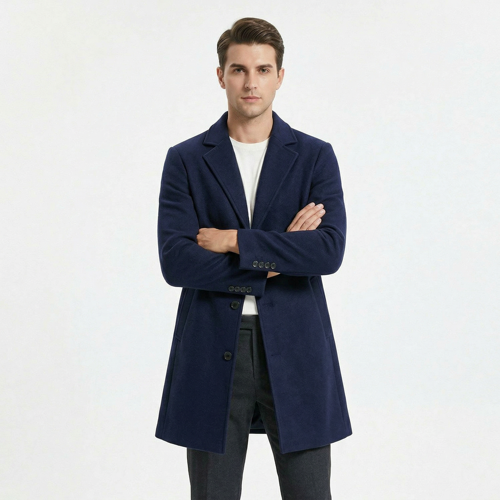 Men's Wool Business Trench Coat