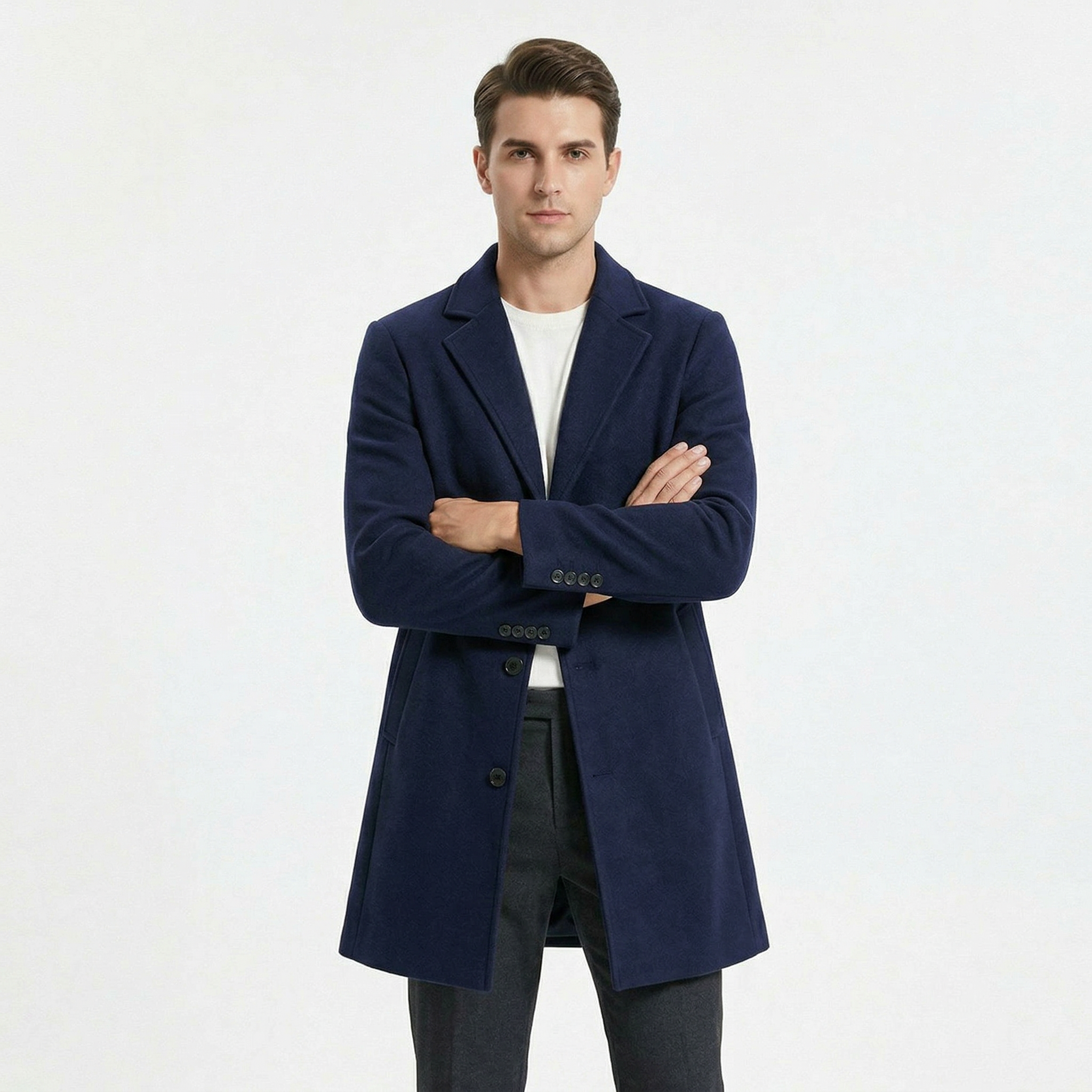 Men's Wool Business Trench Coat
