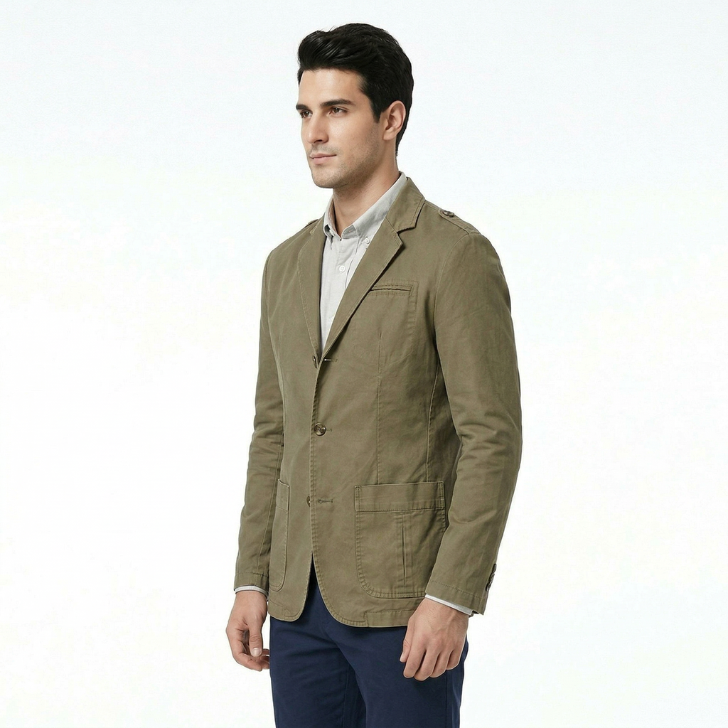 Men's Button Front Blazer Jacket