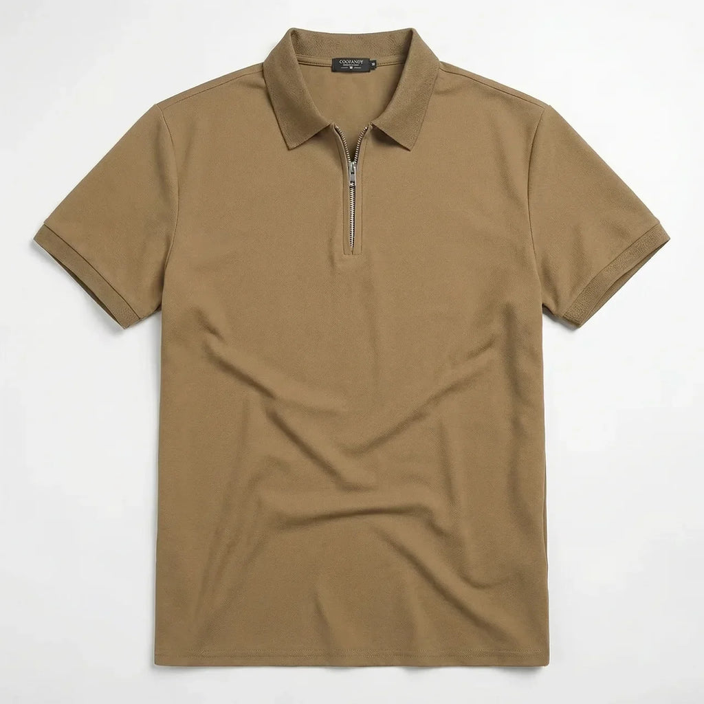 Men's Short Sleeve Zip Polo Shirt