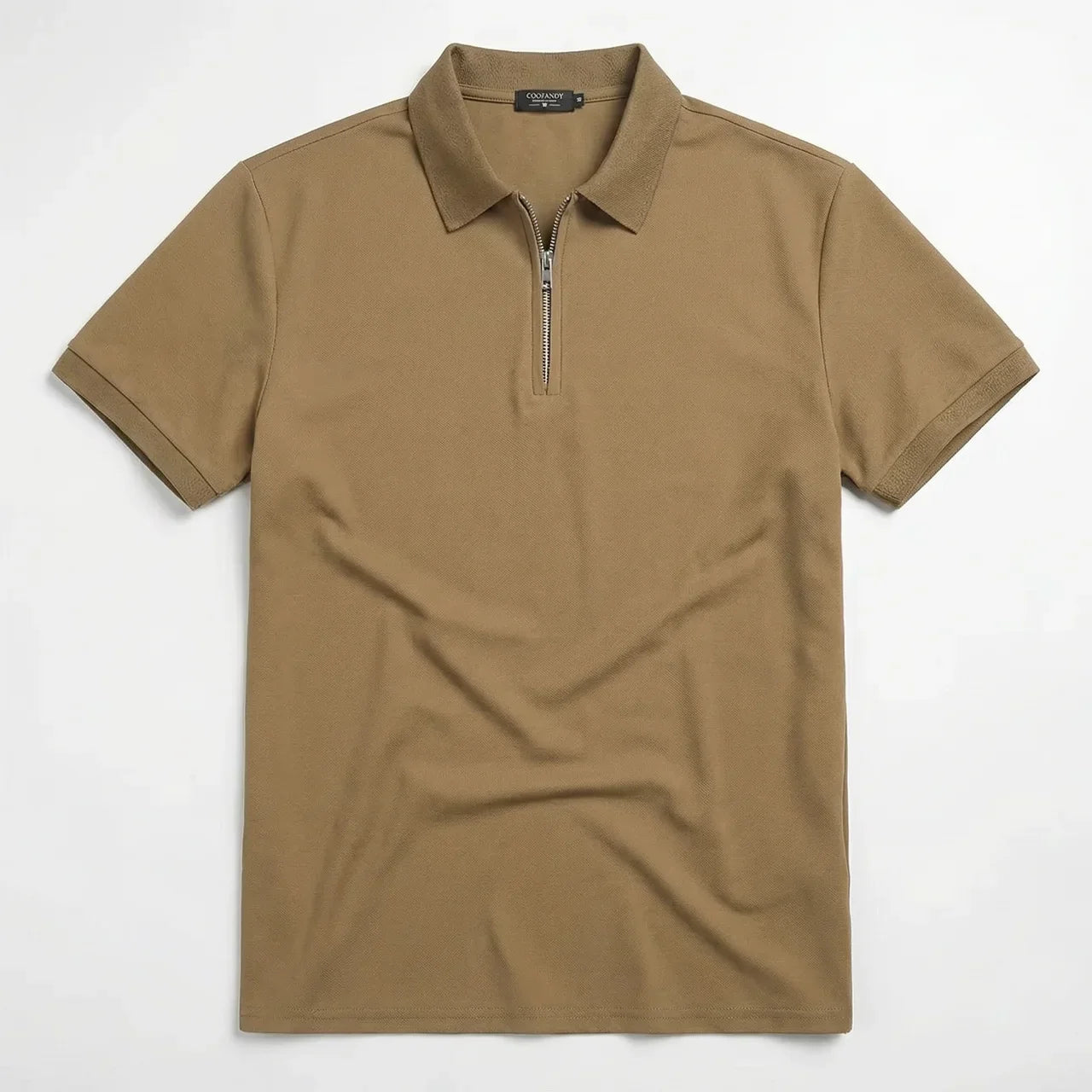 Men's Short Sleeve Zip Polo Shirt