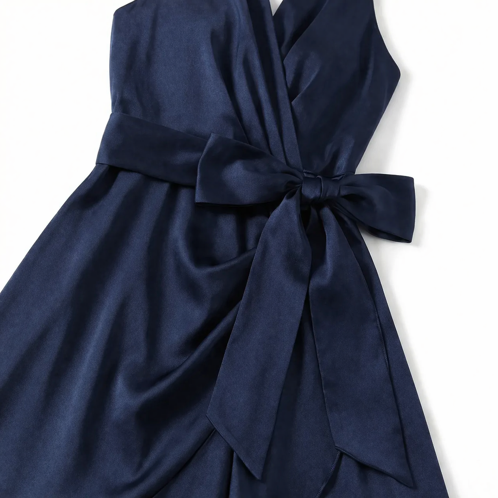 Women's Elegant Sleeveless Belted Midi Dress