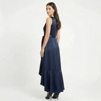 Women's Elegant Sleeveless Belted Midi Dress