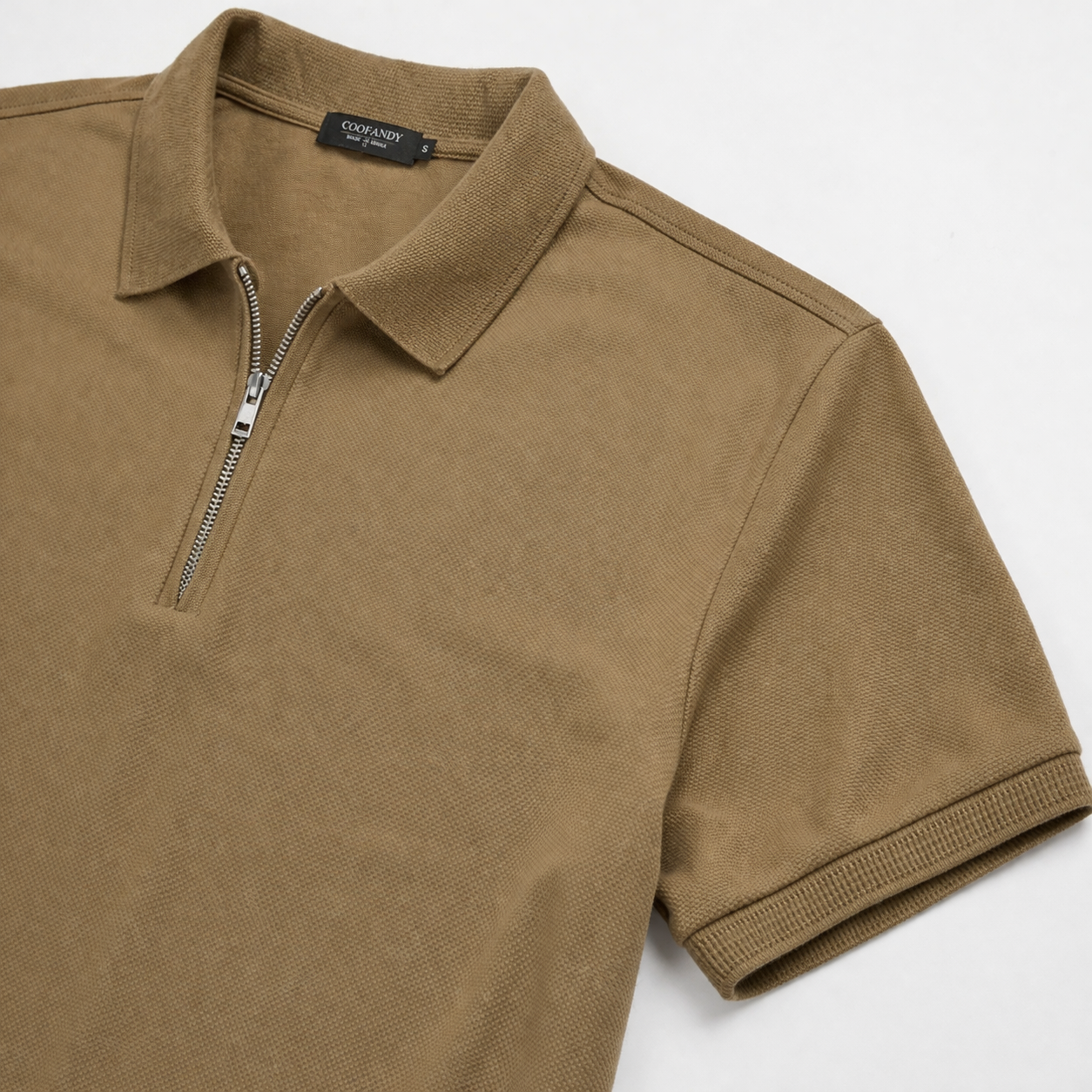 Men's Short Sleeve Zip Polo Shirt