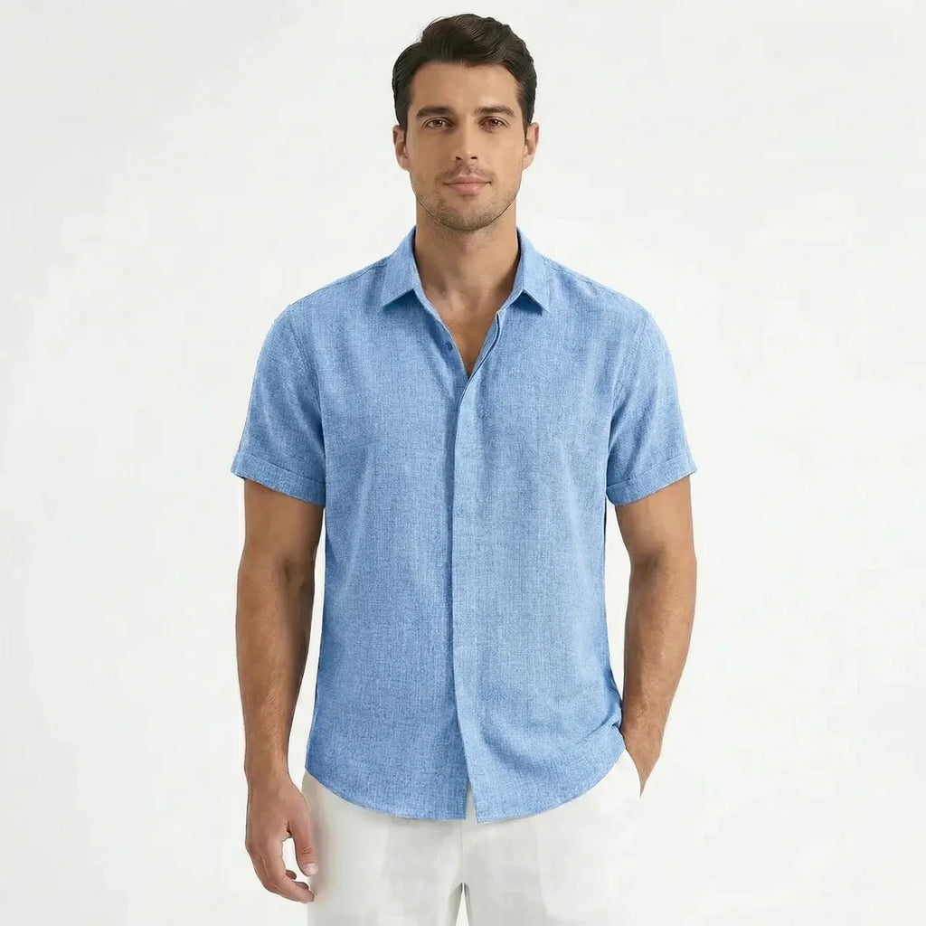 Men’s Casual Linen Short Sleeve Shirt