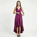 Women's Elegant Sleeveless Belted Midi Dress