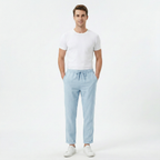 Men’s Drawstring Waist Straight-Leg Trousers