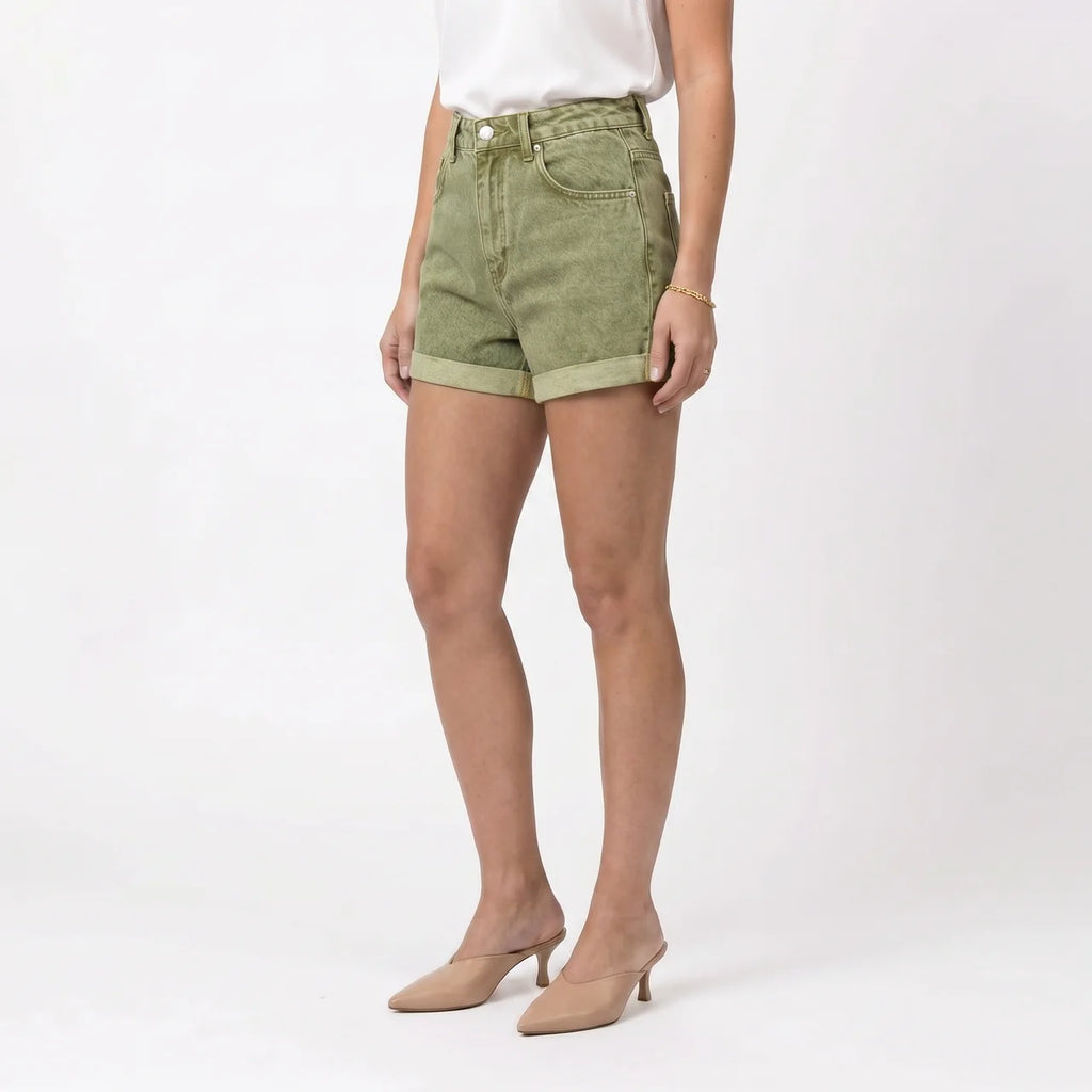 Valenomode - Women’s High Rise Denim Shorts