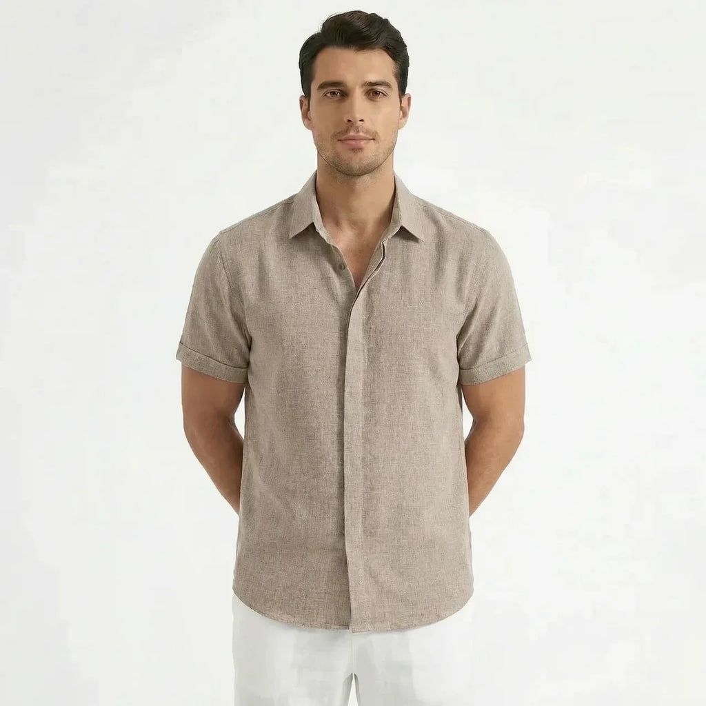 Men’s Casual Linen Short Sleeve Shirt