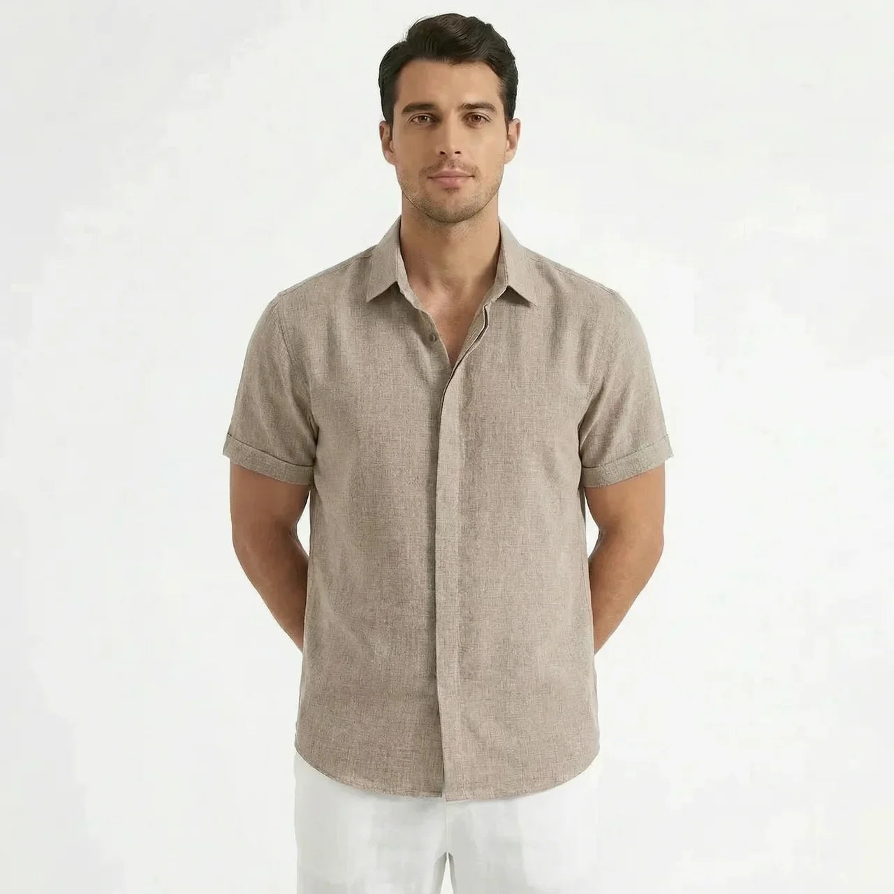 Men’s Casual Linen Short Sleeve Shirt