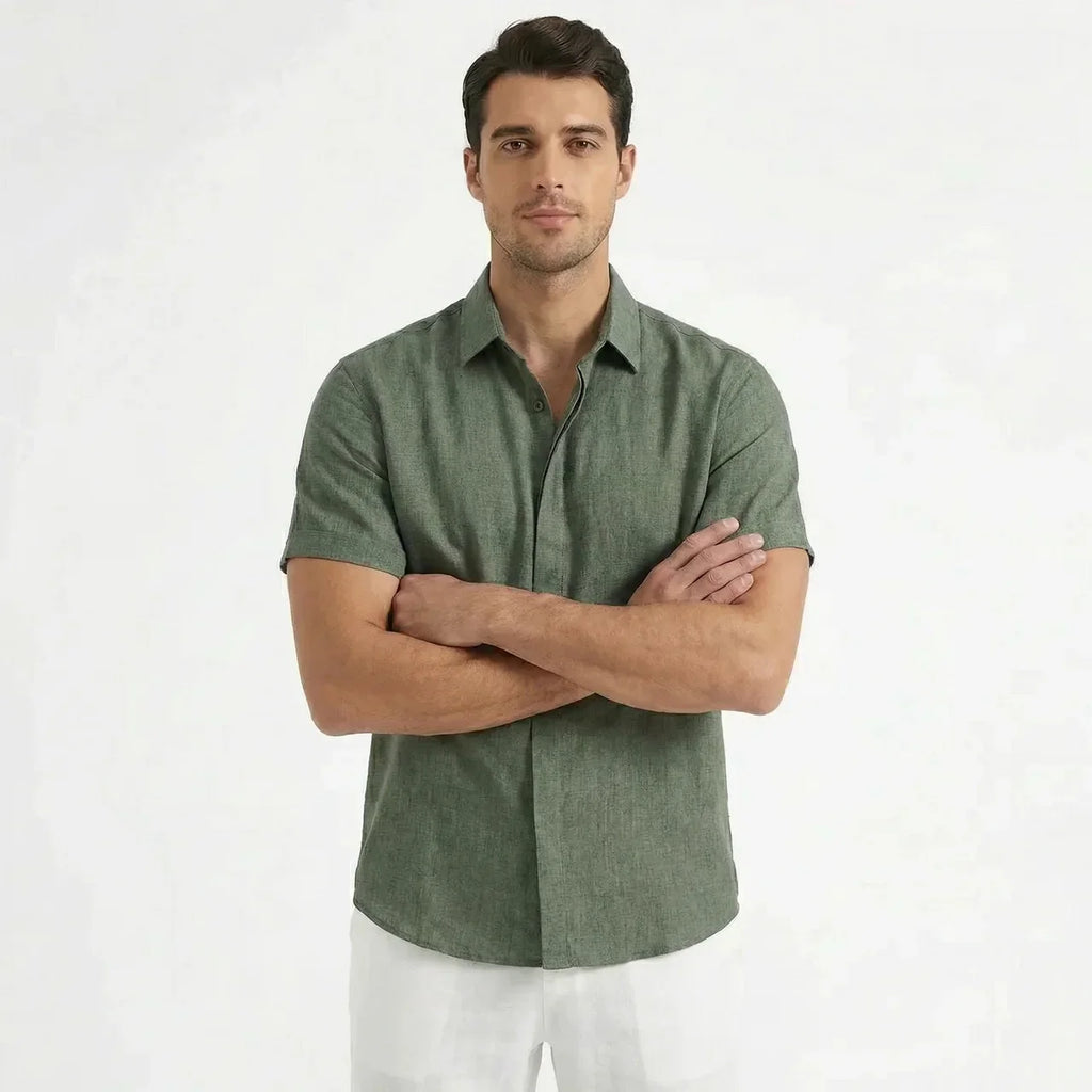 Men’s Casual Linen Short Sleeve Shirt