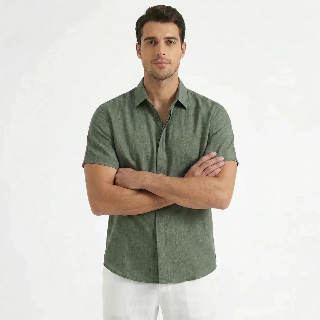 Men’s Casual Linen Short Sleeve Shirt