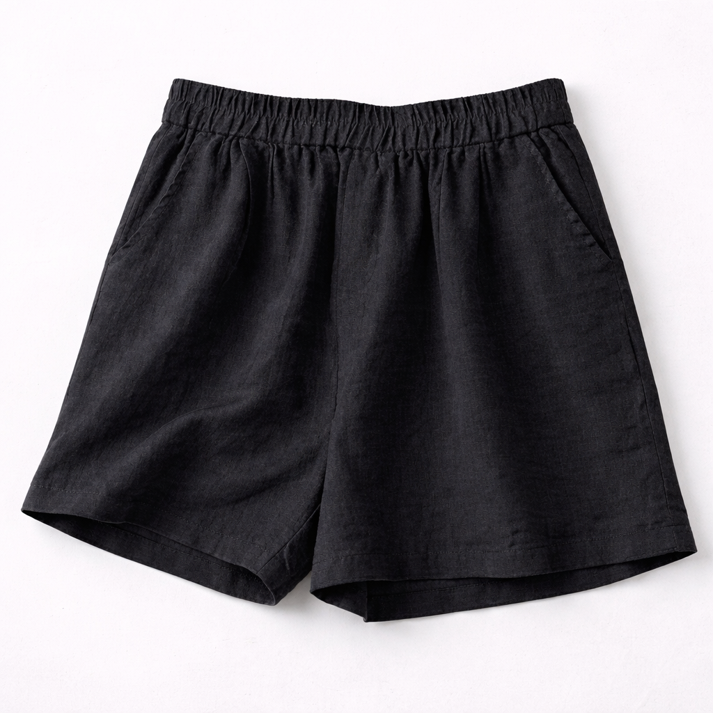 Valenomode - Women’s Elastic Waist Linen Shorts