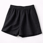 Valenomode - Women’s Elastic Waist Linen Shorts