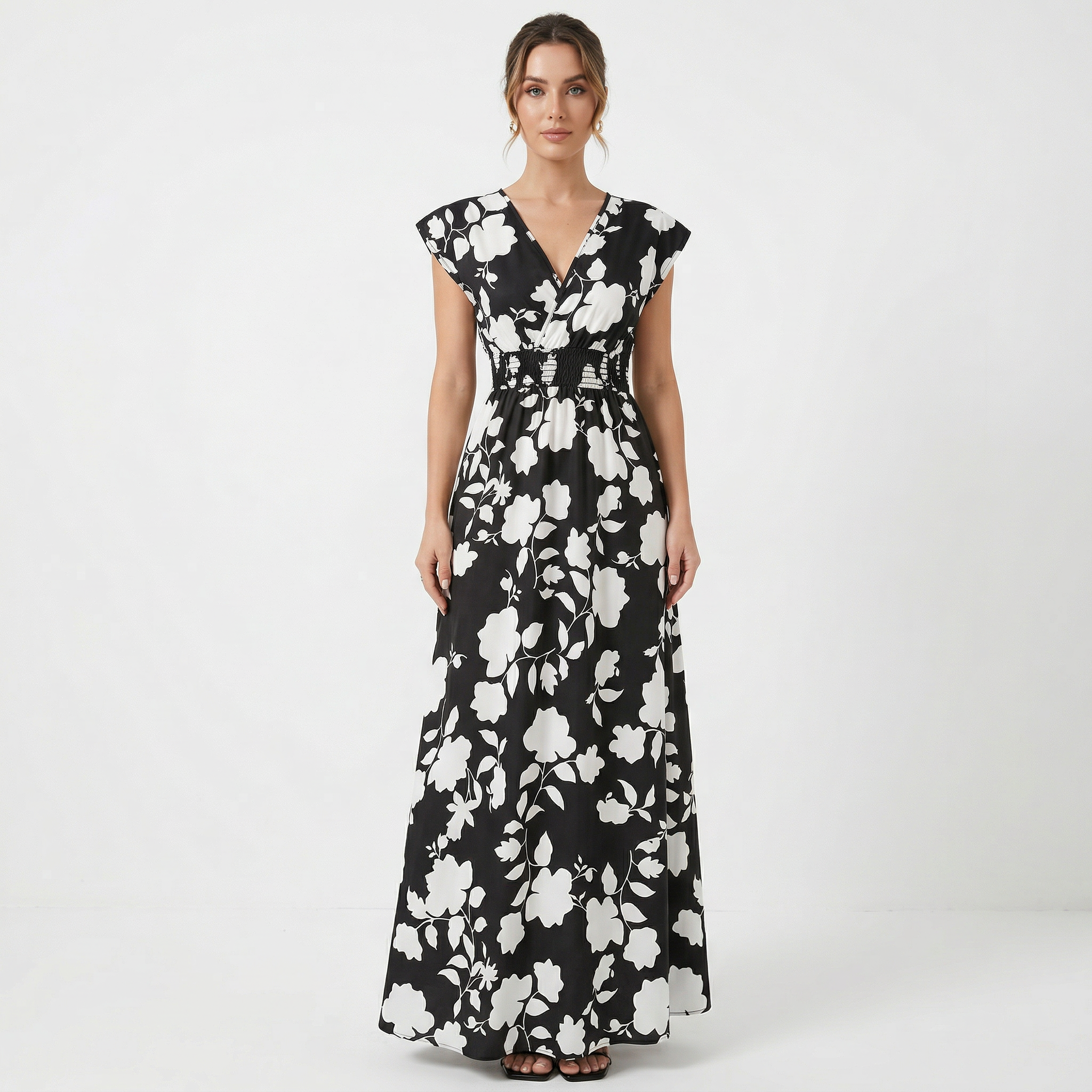 Women’s Elegant Floral Print Summer Maxi Dress