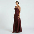 Women’s Lace-Up Back Wedding Guest Maxi Dress