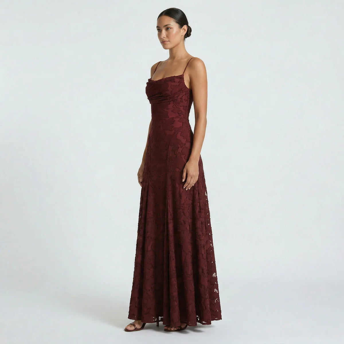 Women’s Lace-Up Back Wedding Guest Maxi Dress