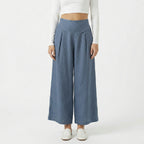 Valenomode - Women’s Wide Leg Summer Pull-On Trousers