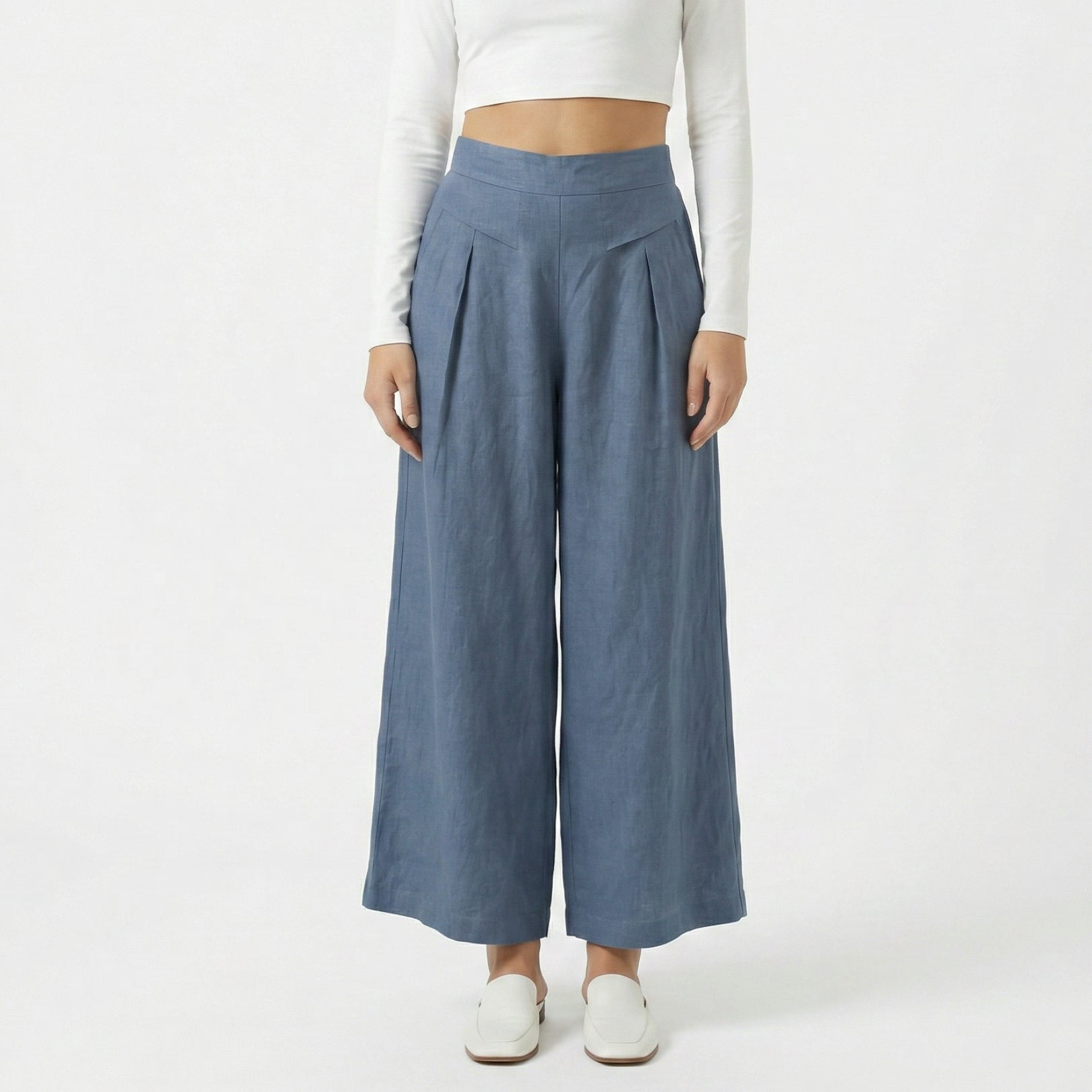 Valenomode - Women’s Wide Leg Summer Pull-On Trousers