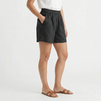 Valenomode - Women’s Elastic Waist Linen Shorts