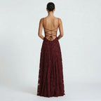 Women’s Lace-Up Back Wedding Guest Maxi Dress