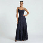 Women’s Lace-Up Back Wedding Guest Maxi Dress
