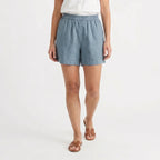 Valenomode - Women’s Elastic Waist Linen Shorts