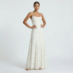 Women’s Lace-Up Back Wedding Guest Maxi Dress