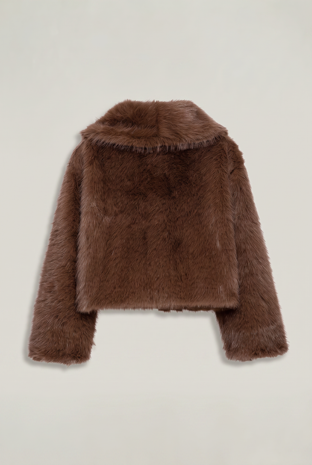 Women's Cropped Faux Fur Coat - Shaggy Fluffy Jacket Short Fur Overcoat