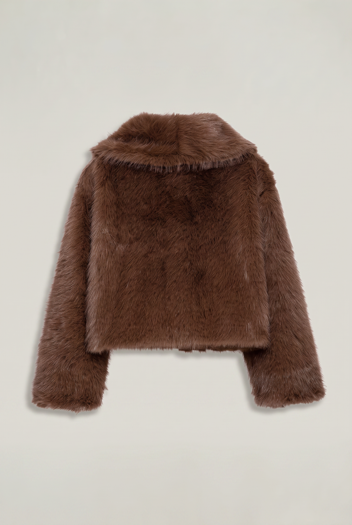 Women's Cropped Faux Fur Coat - Shaggy Fluffy Jacket Short Fur Overcoat