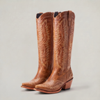Women's Tall Western Boots - Embroidered Cowboy Boots Pointed Toe Block Heel
