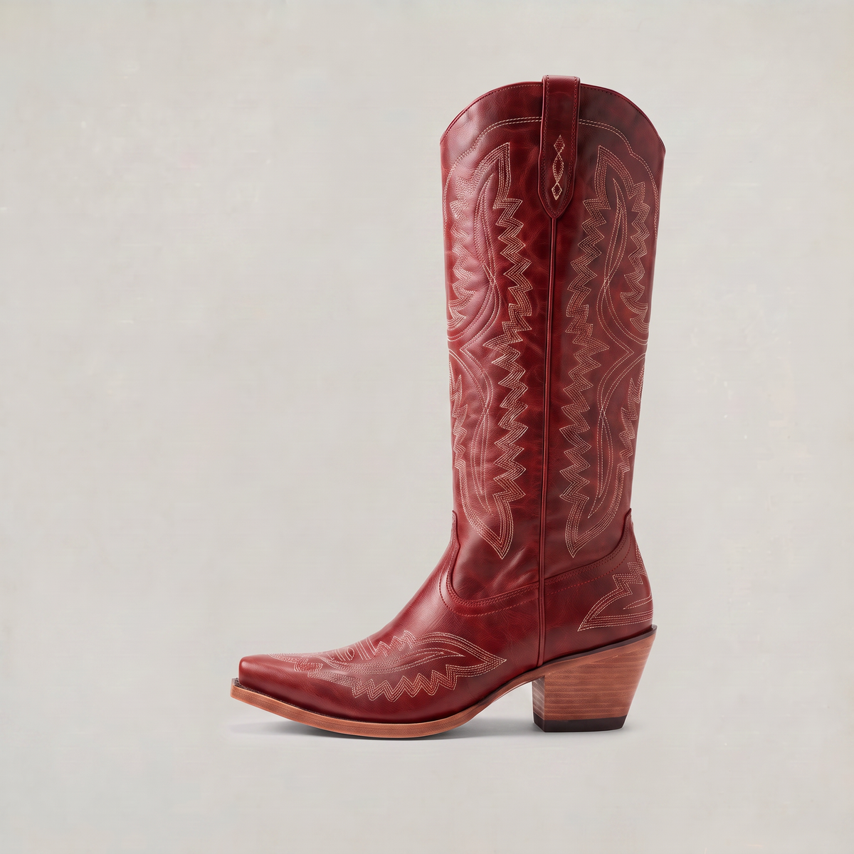 Women's Tall Western Boots - Embroidered Cowboy Boots Pointed Toe Block Heel