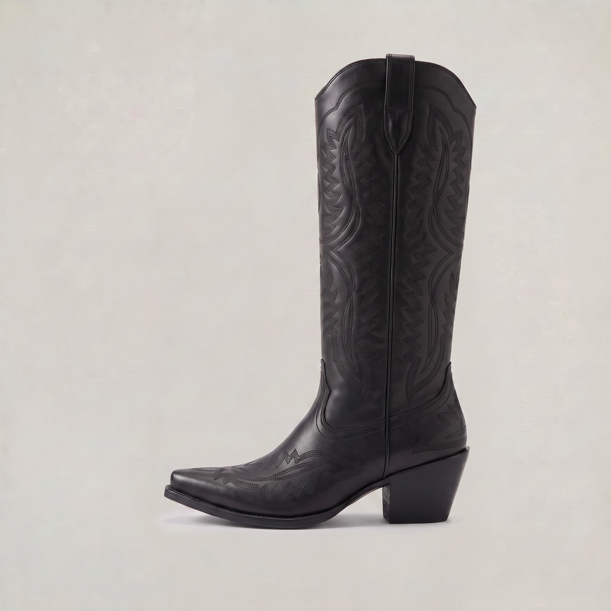 Women's Tall Western Boots - Embroidered Cowboy Boots Pointed Toe Block Heel
