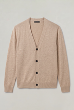 Men's V Neck Cardigan - Buttoned Knit Sweater Fine Gauge Smart Casual Jumpe