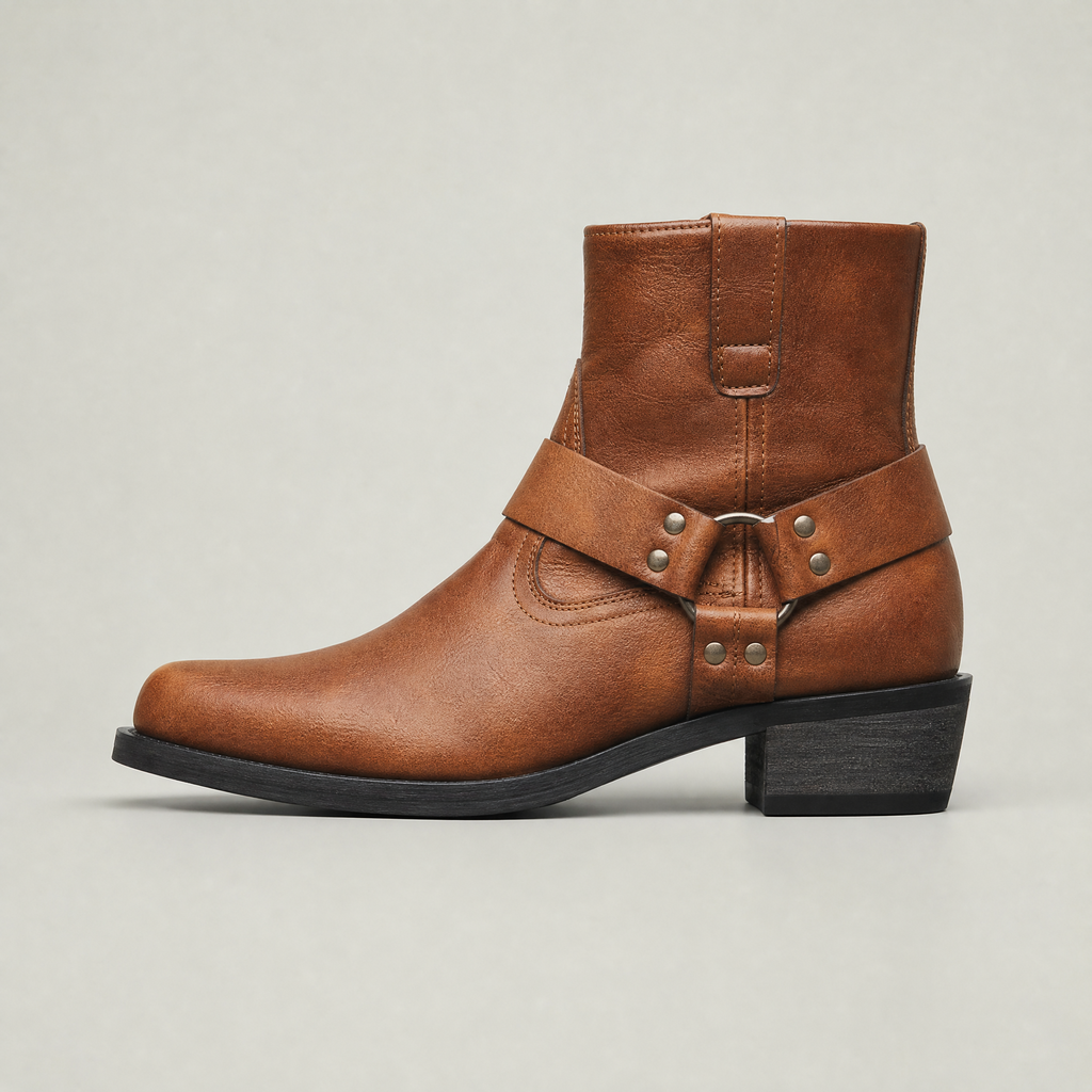 Men's Leather Boots - Slip On Ankle Boots