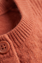 Women's Cropped Cardigan - Buttoned Round Neck Knit Jumper Long Sleeve Smart Casual