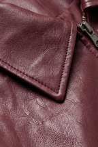 Women's Leather Look Jacket - Oversized Vintage Moto Zip Up