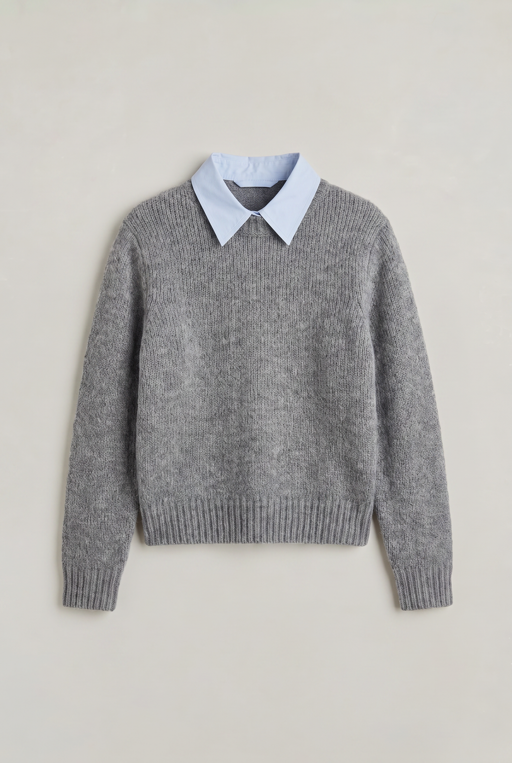 Women's Collared Jumper - 2 in 1 Knit Shirt Sweater