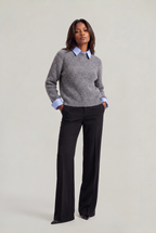 Women's Collared Jumper - 2 in 1 Knit Shirt Sweater