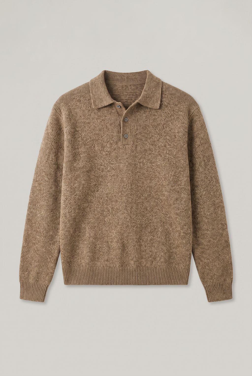 Men's Knit Polo Sweater - Collared Long Sleeve