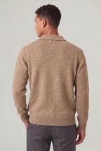 Men's Knit Polo Sweater - Collared Long Sleeve
