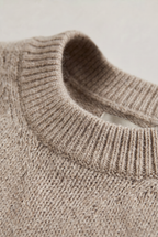 Women's Oversized Knit Jumper - Crew Neck Drop Shoulder Sweater