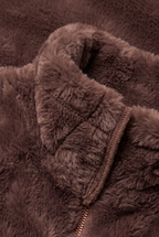 Women's Thick Fleece Jacket - Zip Up Stand Collar Winter Layer