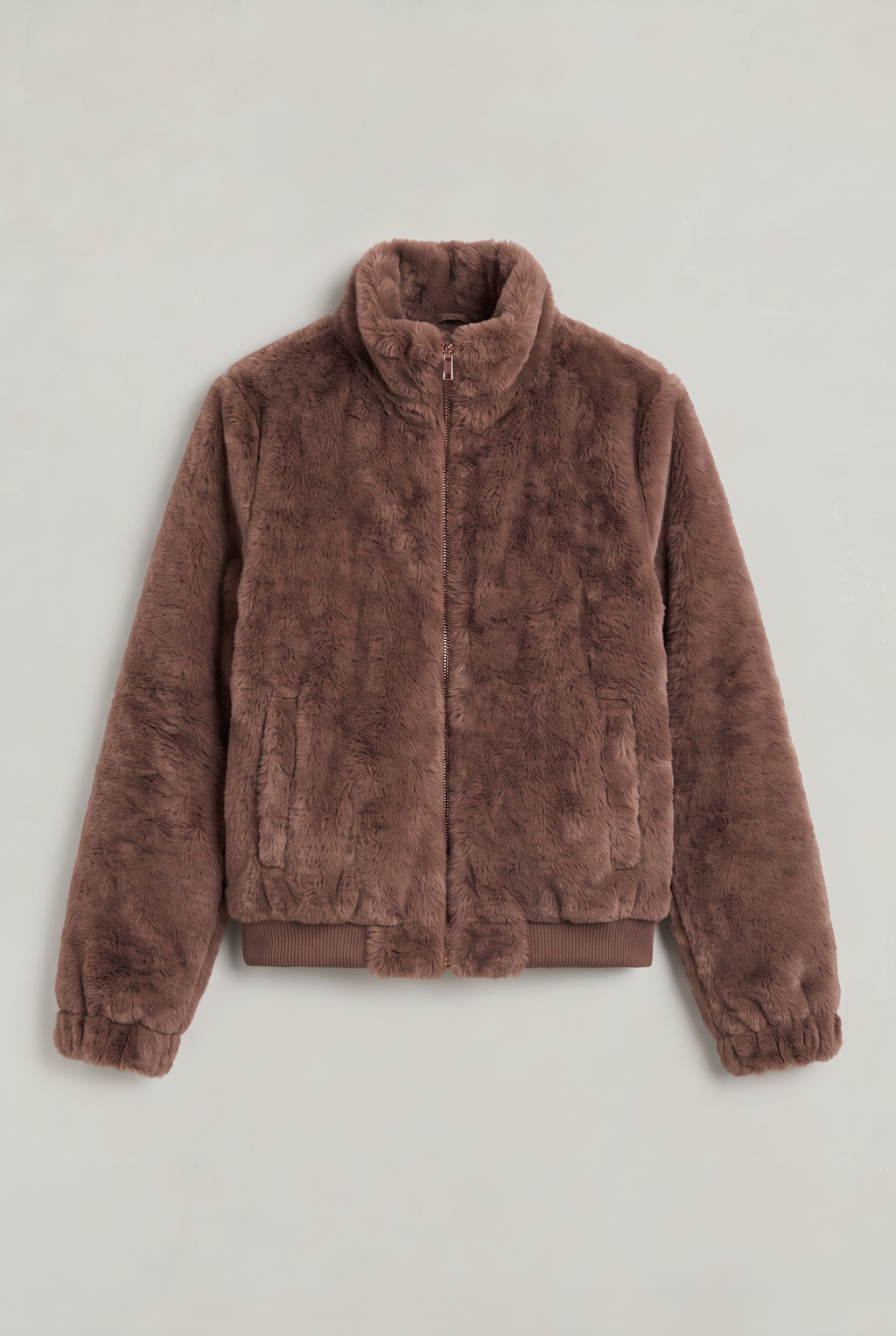 Women's Thick Fleece Jacket - Zip Up Stand Collar Winter Layer