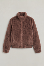 Women's Thick Fleece Jacket - Zip Up Stand Collar Winter Layer