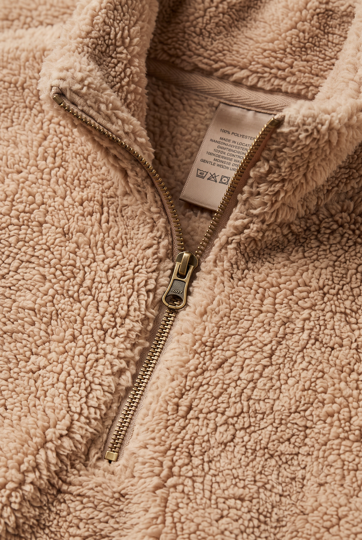 Women's Long Teddy Fleece Coat - Zip Up Stand Collar Winter Jacket