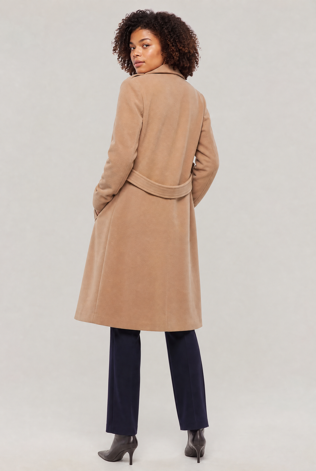 Women's Longline Coat - Single Button Lapel Smart Casual Jacket