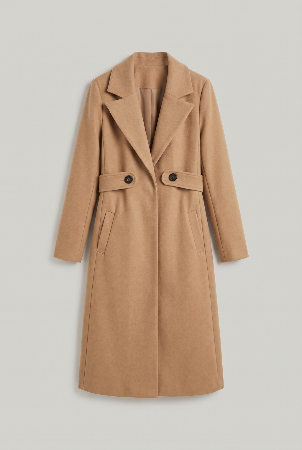 Women's Longline Coat - Single Button Lapel Smart Casual Jacket