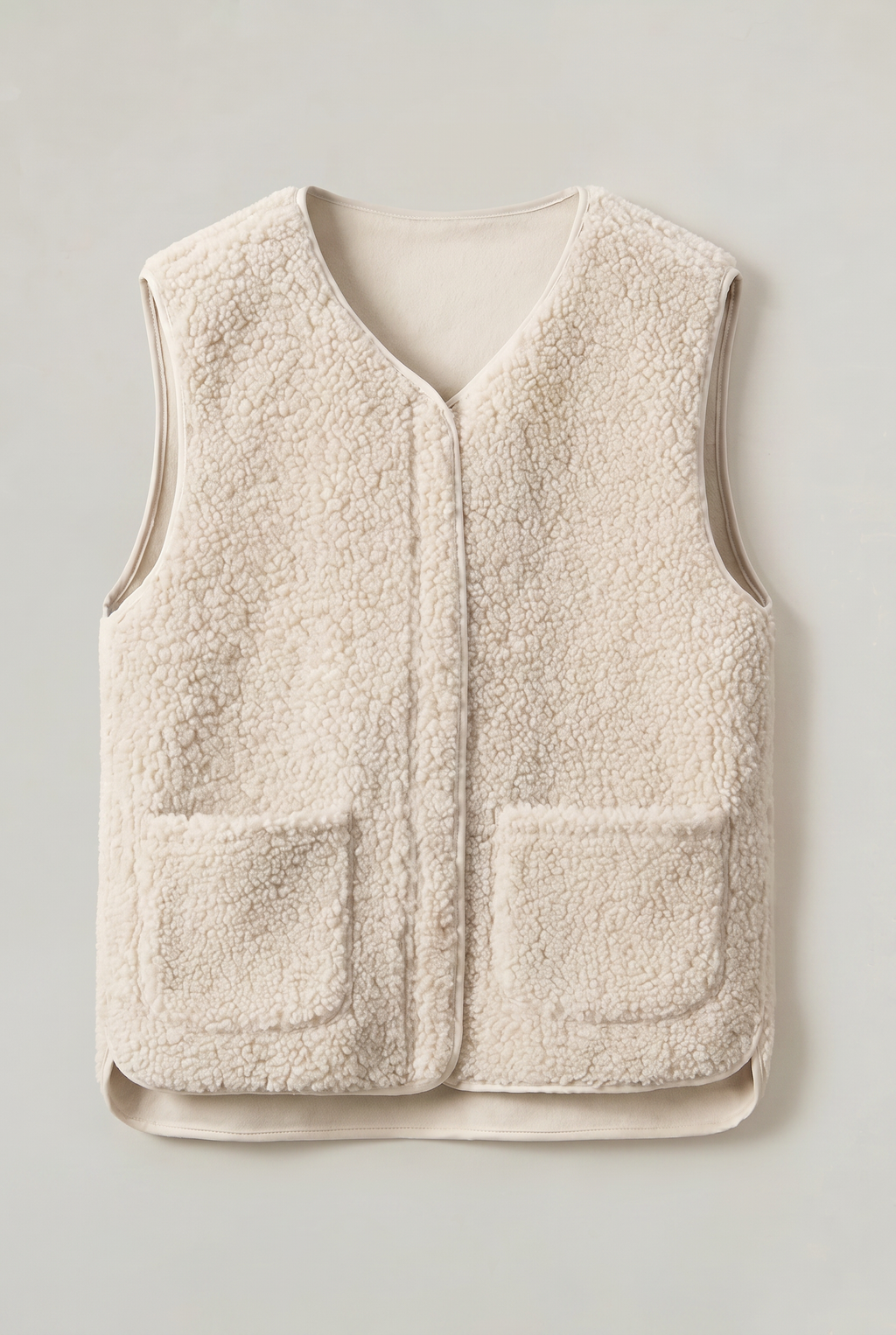 Gilet sans manches en polaire effet peluche pour femme - Gilet zippé à superposer